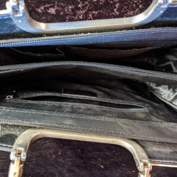 Flora Louis Leather Checkerboard Handbag Purse Excellent Black & White, Timeless - Picture 10 of 16